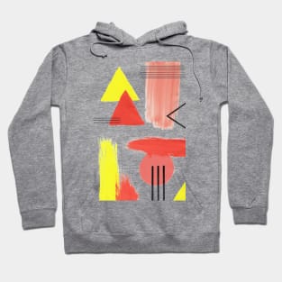 Abstract Composition in Peach and Yellow Hoodie